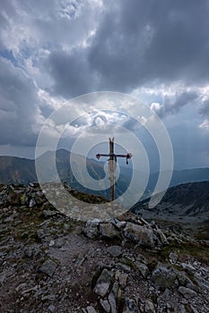 Mountain panorama from top of Banikov peak in Slovakian Tatra mo