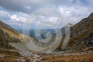 Mountain panorama from top of Banikov peak in Slovakian Tatra mo