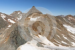 Mountain panorama from the Top of Tyrol, Stubai Glacier, Austria