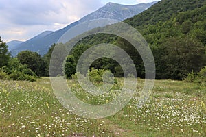 Mountain panorama of the Val Fondillo, in Abruzzo, Italy.