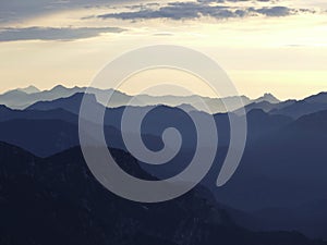 Mountain panorama view from Magical Untersberg, in Bavaria, Germany