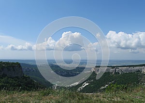 Mountain panorama view from Mangup peak, Crimea