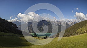 Mountain panorama view to Achensee lake, Tyrol, Austria