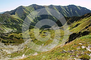 Horské panorama ze Západních Tater. Západní Tatry. Roháče. Slovensko. Evropská hora