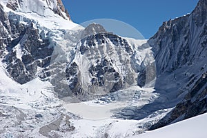Mountain pass from Nepal to Tibet, Himalaya