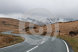 Mountain pass over Snowdonia National park