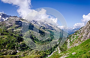 Mountain pass in the Swiss Alps