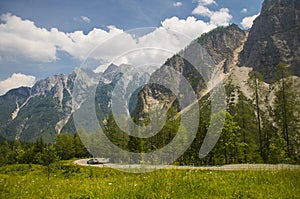 Mountain pass Vrsic, Slovenia photo