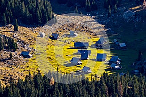 Mountain pasture Laz from nearby mountain