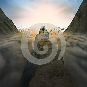 Mountain path above the cloud