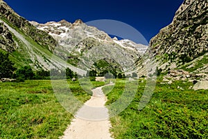 Mountain path in French Alps, France