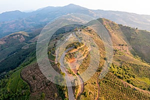 Mountain path at morning travel trip aerial landscape view