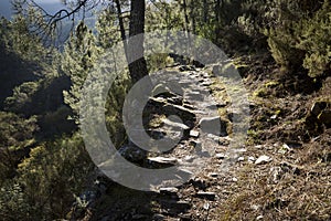 Mountain path with stones at Foz de Egua, Piodao, Acor Mountain photo