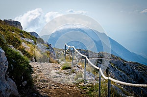 Mountain path on top of peak Sveti Jure, Biokovo, Dalmatia, Croatia