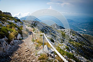Mountain path on top of peak Sveti Jure, Biokovo, Dalmatia, Croatia