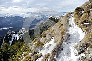 Mountain path in winter