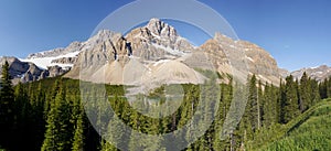 Mountain Peak above the lake - panorama