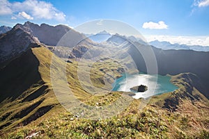 Mountain peak around Schrecksee lake