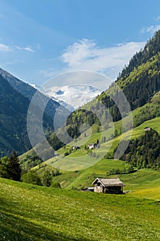 Mountain peak and clouds  - illustration