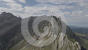 Mountain peak filmed by drone in the canton of obwalden in switzerland