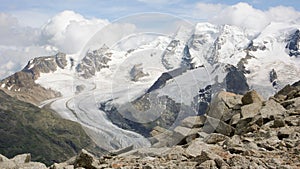 Mountain peak and glacier in the Swiss Alps