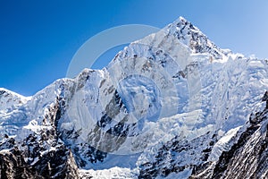 Mountain peak in Himalayas, Nuptse photo