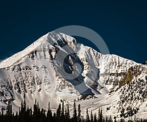 Mountain Peak in Montana on Clear Day photo