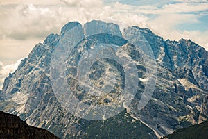 Mountain Peak of Monte Cristallo from Tre Cime di Lavaredo - Sesto Dolomites Italy photo