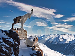 Piz Nair peak in Saint Moritz, Swiss alps photo