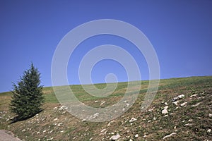 Mountain peak on a sunny day