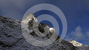 Mountain peak in Trollstigen valley near Andalsnes in Norway in autumn