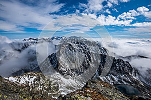 Mountain peak view from Krivan in slovakia