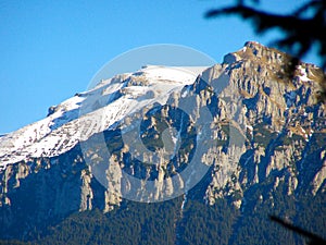 Mountain peak view snow