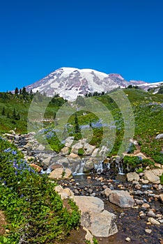 Mountain Peak & Waterfalls