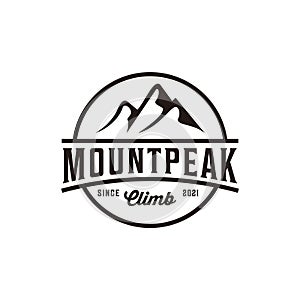 Mountain peak wild adventure outdoor vintage logo