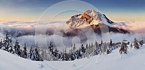Mountain peak at winter - Roszutec