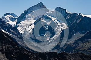 Mountain peaks above Val d'Anniviers in Switzerland
