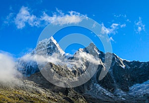 Mountain peaks of Andes at Punta Union Pass