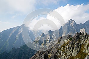 Mountain peaks at Lomnicke sedlo