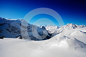 Mountain peaks panorama of Pralognan-la-Vanoise photo