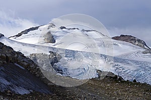 Mountain peaks at the Pemberton Icefield