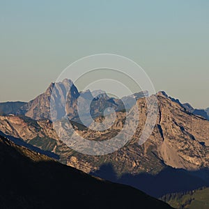 Mountain Peaks seen from Mount Niesen, Switzerland. Dent du Ruth