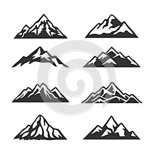 Mountain Peaks Silhouette Clipart vector