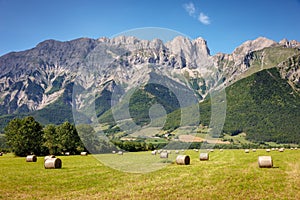 Mountain peaks in Summer in Hautes Alpes, Southern Alps, France