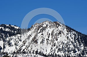 The mountain peaks surrounding Lake Tahoe, California.