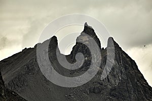 Mountain peaks at Vestrahorn, Stokksnes, Iceland