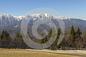 Mountain peaks during winter