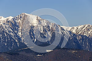 Mountain peaks during winter