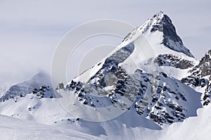 Mountain peaks in winter, Italian Alps photo