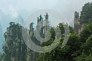 Mountain Peaks in Zhangjiajie China